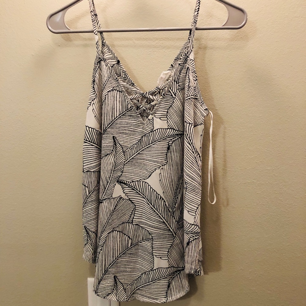 Black and White Tank Blouse